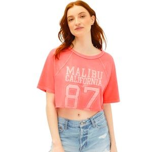 Malibu 87 Washed Cropped Graphic Tee
